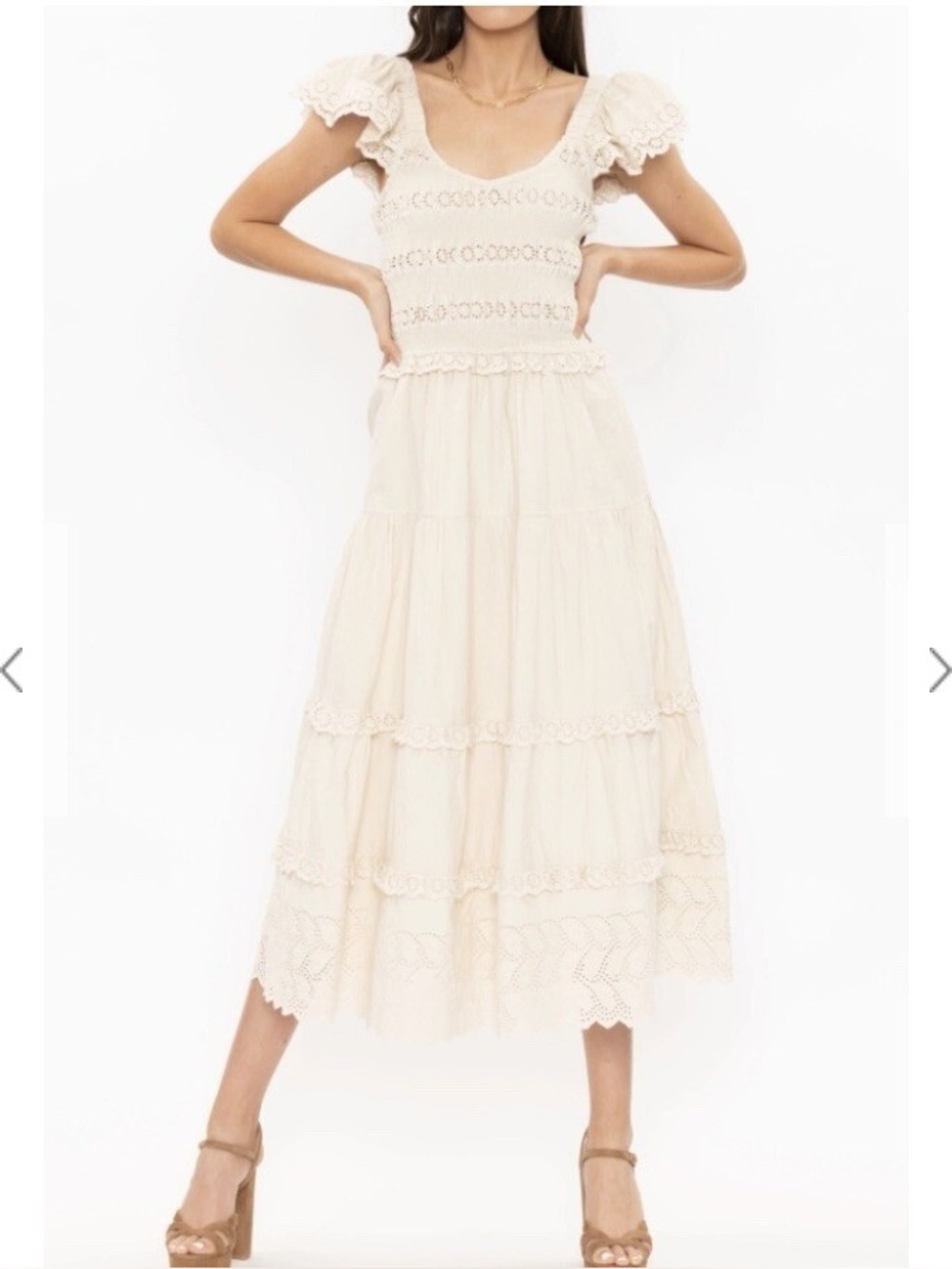SEA New York Everleigh Smocked Poplin Midi Dress